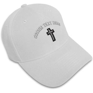 imageCustom Baseball Cap Chaplain Cross Embroidery Acrylic Dad Hats for Men ampamp WomenWhite Personalized Text Here
