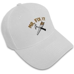 imageBaseball Cap Mr Fix It Embroidery Profession Construction Hats for Men ampamp WomenWhite