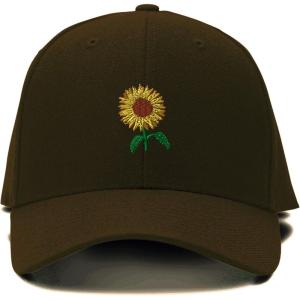 imageCustom Baseball Cap Sunflower A Embroidery Acrylic Dad Hats for Men ampamp WomenBrown Design Only