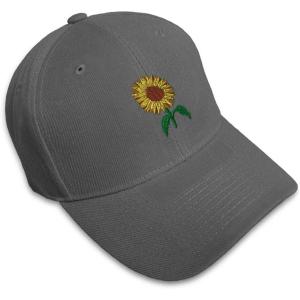imageCustom Baseball Cap Sunflower A Embroidery Acrylic Dad Hats for Men ampamp WomenDark Grey Design Only
