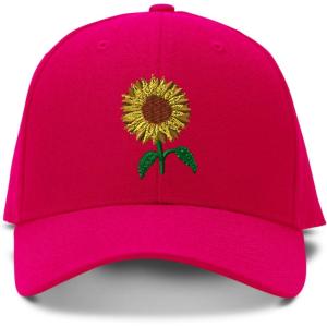 imageCustom Baseball Cap Sunflower A Embroidery Acrylic Dad Hats for Men ampamp WomenHot Pink Design Only
