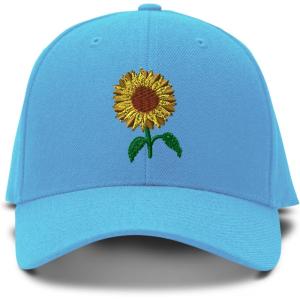 imageCustom Baseball Cap Sunflower A Embroidery Acrylic Dad Hats for Men ampamp WomenLight Blue Design Only
