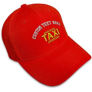 imageCustom Baseball Cap Taxi Embroidery Cars Acrylic Dad Hats for Men ampamp WomenRed Personalized Text Here