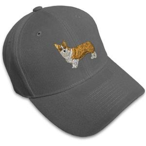 imageCustom Baseball Cap Pembroke Welsh Corgi Dog B Embroidery Dogs AcrylicDark Grey Design Only