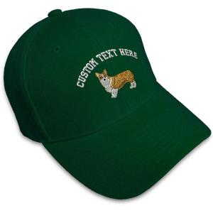imageCustom Baseball Cap Pembroke Welsh Corgi Dog B Embroidery Dogs AcrylicForest Green Personalized Text Here