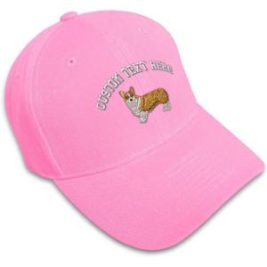 imageCustom Baseball Cap Pembroke Welsh Corgi Dog B Embroidery Dogs AcrylicSoft Pink Personalized Text Here