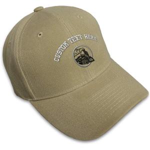 imageCustom Baseball Cap Train Embroidery Trains Acrylic Dad Hats for Men ampamp WomenKhaki Personalized Text Here