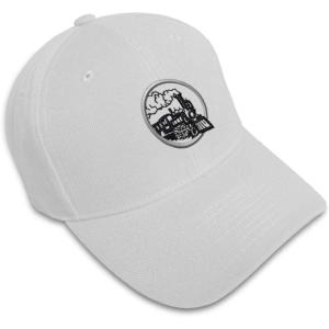 imageCustom Baseball Cap Train Embroidery Trains Acrylic Dad Hats for Men ampamp WomenWhite Design Only