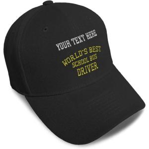imageBaseball Cap Worlds Best School Bus Driver Embroidery Others School Bus Driver Embroidery Acrylic Dad Hats for Men ampamp WomenBlack Personalized Text Here
