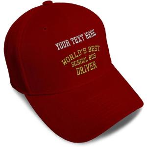 imageBaseball Cap Worlds Best School Bus Driver Embroidery Others School Bus Driver Embroidery Acrylic Dad Hats for Men ampamp WomenBurgundy Personalized Text Here