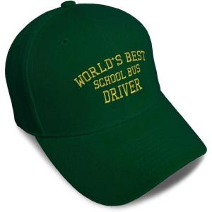 imageBaseball Cap Worlds Best School Bus Driver Embroidery Others School Bus Driver Embroidery Acrylic Dad Hats for Men ampamp WomenForest Green Design Only