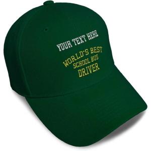 imageBaseball Cap Worlds Best School Bus Driver Embroidery Others School Bus Driver Embroidery Acrylic Dad Hats for Men ampamp WomenForest Green Personalized Text Here