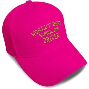 imageBaseball Cap Worlds Best School Bus Driver Embroidery Others School Bus Driver Embroidery Acrylic Dad Hats for Men ampamp WomenHot Pink Design Only