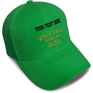 imageBaseball Cap Worlds Best School Bus Driver Embroidery Others School Bus Driver Embroidery Acrylic Dad Hats for Men ampamp WomenKelly Green Personalized Text Here