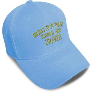 imageBaseball Cap Worlds Best School Bus Driver Embroidery Others School Bus Driver Embroidery Acrylic Dad Hats for Men ampamp WomenLight Blue Design Only