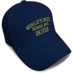 imageBaseball Cap Worlds Best School Bus Driver Embroidery Others School Bus Driver Embroidery Acrylic Dad Hats for Men ampamp WomenNavy Design Only