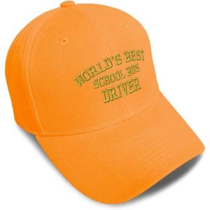 imageBaseball Cap Worlds Best School Bus Driver Embroidery Others School Bus Driver Embroidery Acrylic Dad Hats for Men ampamp WomenOrange Design Only
