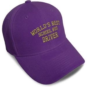 imageBaseball Cap Worlds Best School Bus Driver Embroidery Others School Bus Driver Embroidery Acrylic Dad Hats for Men ampamp WomenPurple Design Only