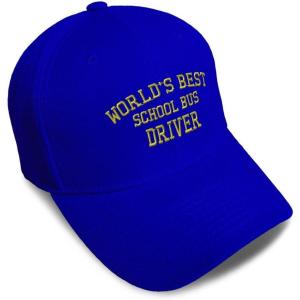 imageBaseball Cap Worlds Best School Bus Driver Embroidery Others School Bus Driver Embroidery Acrylic Dad Hats for Men ampamp WomenRoyal Blue Design Only