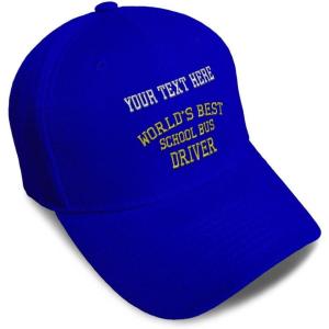 imageBaseball Cap Worlds Best School Bus Driver Embroidery Others School Bus Driver Embroidery Acrylic Dad Hats for Men ampamp WomenRoyal Blue Personalized Text Here