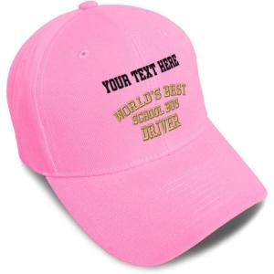 imageBaseball Cap Worlds Best School Bus Driver Embroidery Others School Bus Driver Embroidery Acrylic Dad Hats for Men ampamp WomenSoft Pink Personalized Text Here
