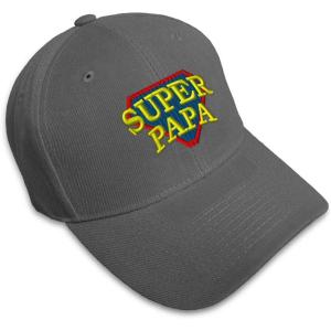 imageCustom Baseball Cap Super Papa Embroidery Acrylic Dad Hats for Men ampamp WomenDark Grey Design Only