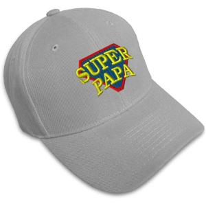imageCustom Baseball Cap Super Papa Embroidery Acrylic Dad Hats for Men ampamp WomenGray Design Only