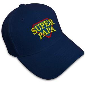 imageCustom Baseball Cap Super Papa Embroidery Acrylic Dad Hats for Men ampamp WomenNavy Design Only