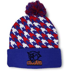 imageCustom Pom Pom Beanies for Women Animal Cougars Mascot Embroidery Skull Cap Winter Hats for Men 1 SizeAmerican Stars Design Only