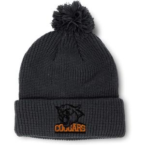 imageCustom Pom Pom Beanies for Women Animal Cougars Mascot Embroidery Skull Cap Winter Hats for Men 1 SizeBlack Design Only