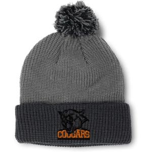 imageCustom Pom Pom Beanies for Women Animal Cougars Mascot Embroidery Skull Cap Winter Hats for Men 1 SizeGrey Black Design Only
