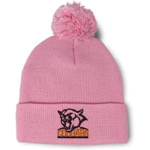imageCustom Pom Pom Beanies for Women Animal Cougars Mascot Embroidery Skull Cap Winter Hats for Men 1 SizeSoft Pink Design Only