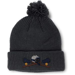 imageCustom Pom Pom Beanies for Women Lacrosse Sports F Embroidery Skull Cap Winter Hats for Men Acrylic 1 SizeBlack Design Only