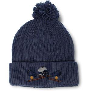imageCustom Pom Pom Beanies for Women Lacrosse Sports F Embroidery Skull Cap Winter Hats for Men Acrylic 1 SizeNavy Design Only