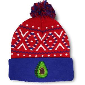 imageSpeedy Pros Pom Pom Beanies for Women Avocado Fruit Style A Embroidery Skull Cap Winter Hats for Men Acrylic 1 SizeAmerican X Design Only