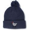 imageCustom Pom Pom Beanies for Women Farm Chicken Embroidery Skull Cap Bird Winter Hats for Men Acrylic 1 SizeNavy Design Only