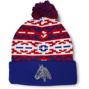 imageCustom Pom Pom Beanies for Women Horse Riding Equestrian Embroidery Skull Cap Winter Hats for Men 1 SizeAmerican Pixel Design Only