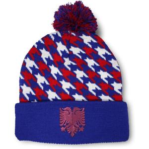 imageCustom Pom Pom Beanies for Women Pink Albanian Eagle Albania Embroidery Skull Cap Flags Acrylic 1 SizeAmerican Stars Design Only