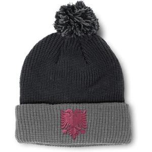 imageCustom Pom Pom Beanies for Women Pink Albanian Eagle Albania Embroidery Skull Cap Flags Acrylic 1 SizeBlack Grey Design Only