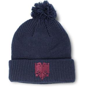 imageCustom Pom Pom Beanies for Women Pink Albanian Eagle Albania Embroidery Skull Cap Flags Acrylic 1 SizeNavy Design Only