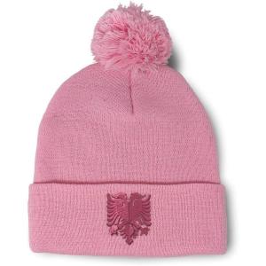 imageCustom Pom Pom Beanies for Women Pink Albanian Eagle Albania Embroidery Skull Cap Flags Acrylic 1 SizeSoft Pink Design Only
