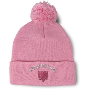 imageCustom Pom Pom Beanies for Women Pink Albanian Eagle Albania Embroidery Skull Cap Flags Acrylic 1 SizeSoft Pink Personalized Text Here