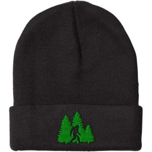 imageCustom Beanies for Men Woods Bigfoot A Embroidery Graphic Winter Hats for Women Acrylic Skull Cap 1 SizeBlack Design Only