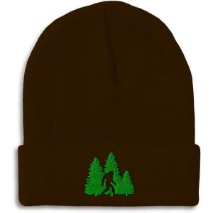 imageCustom Beanies for Men Woods Bigfoot A Embroidery Graphic Winter Hats for Women Acrylic Skull Cap 1 SizeBrown Design Only