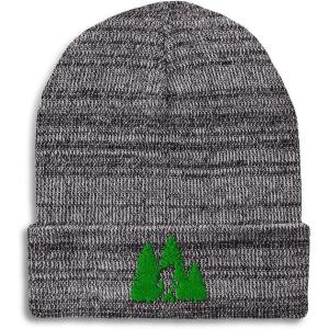 imageCustom Beanies for Men Woods Bigfoot A Embroidery Graphic Winter Hats for Women Acrylic Skull Cap 1 SizeHeather Grey Design Only