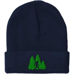 imageCustom Beanies for Men Woods Bigfoot A Embroidery Graphic Winter Hats for Women Acrylic Skull Cap 1 SizeNavy Design Only