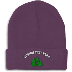 imageCustom Beanies for Men Woods Bigfoot A Embroidery Graphic Winter Hats for Women Acrylic Skull Cap 1 SizePurple Personalized Text Here