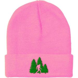 imageCustom Beanies for Men Woods Bigfoot A Embroidery Graphic Winter Hats for Women Acrylic Skull Cap 1 SizeSoft Pink Design Only