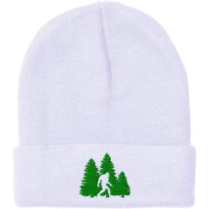 imageCustom Beanies for Men Woods Bigfoot A Embroidery Graphic Winter Hats for Women Acrylic Skull Cap 1 SizeWhite Design Only