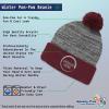 imageCustom Pom Pom Beanies for Women Norway Embroidery Skull Cap Europe Winter Hats for Men Acrylic 1 SizeHeather Gray Burgundy Design Only